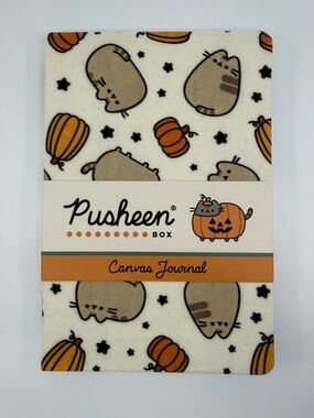 Pusheen Journal - Cream with Orange & Brown Pumpkin Motif